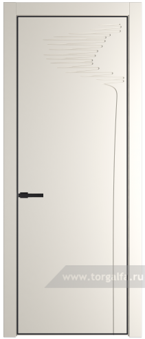 Глухая дверь ProfilDoors 25PA с профилем Черный матовый RAL9005 (Перламутр белый)