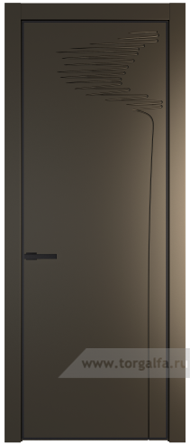 Глухая дверь ProfilDoors 25PA с профилем Черный матовый RAL9005 (Перламутр бронза)