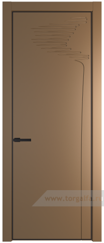 Глухая дверь ProfilDoors 25PA с профилем Черный матовый RAL9005 (Перламутр золото)