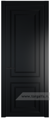 Глухая дверь ProfilDoors 27PA с профилем Черный матовый RAL9005 (Блэк)