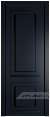 Глухая дверь ProfilDoors 27PA с профилем Черный матовый RAL9005 (Нэви Блу (RAL 7016))
