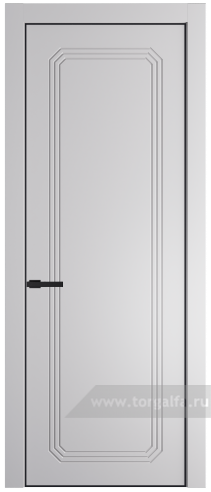 Глухая дверь ProfilDoors 32PA с профилем Черный матовый RAL9005 (Крем Вайт (RAL 120-02))