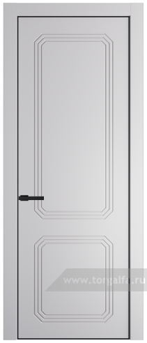 Глухая дверь ProfilDoors 34PA с профилем Черный матовый RAL9005 (Крем Вайт (RAL 120-02))