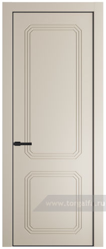 Глухая дверь ProfilDoors 34PA с профилем Черный матовый RAL9005 (Кремовая Магнолия (RAL 120-04))