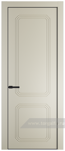Глухая дверь ProfilDoors 34PA с профилем Черный матовый RAL9005 (Перламутр белый)