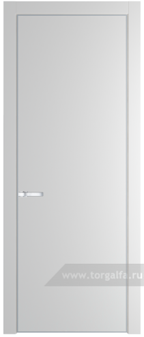 Глухая дверь ProfilDoors 1PE с кромкой Серебро (Крем Вайт (RAL 120-02))