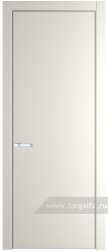 Глухая дверь ProfilDoors 1PE с кромкой Серебро (Перламутр белый)