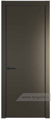 Глухая дверь ProfilDoors 1PE с кромкой Черный матовый RAL9005 (Перламутр бронза)