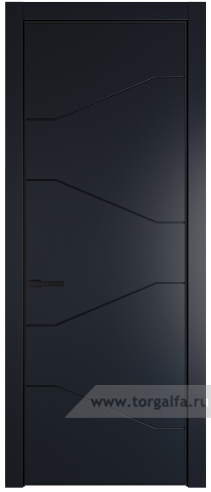 Глухая дверь ProfilDoors 2PE с кромкой Черный матовый RAL9005 (Нэви Блу (RAL 7016))