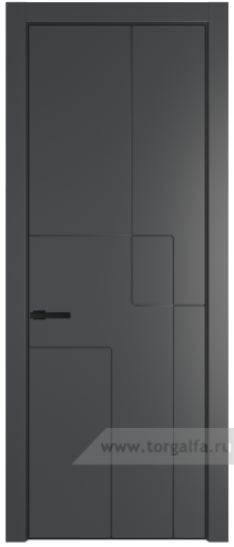 Глухая дверь ProfilDoors 3PE с кромкой Черный матовый RAL9005 (Графит (Pantone 425С))