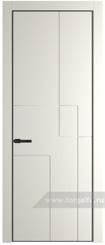 Глухая дверь ProfilDoors 3PE с кромкой Черный матовый RAL9005 (Перламутр белый)