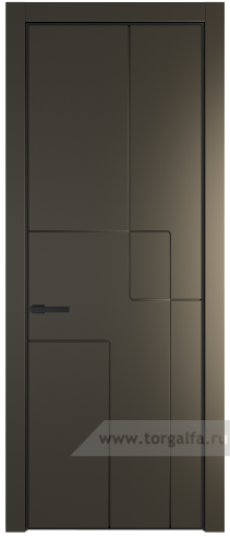Глухая дверь ProfilDoors 3PE с кромкой Черный матовый RAL9005 (Перламутр бронза)