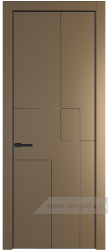 Глухая дверь ProfilDoors 3PE с кромкой Черный матовый RAL9005 (Перламутр золото)