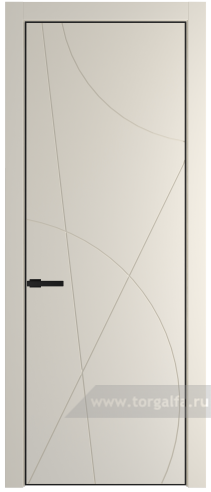 Глухая дверь ProfilDoors 4PE с кромкой Черный матовый RAL9005 (Кремовая Магнолия (RAL 120-04))