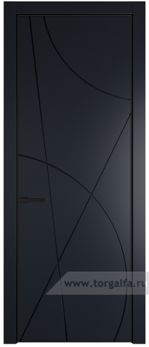 Глухая дверь ProfilDoors 4PE с кромкой Черный матовый RAL9005 (Нэви Блу (RAL 7016))