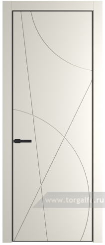 Глухая дверь ProfilDoors 4PE с кромкой Черный матовый RAL9005 (Перламутр белый)