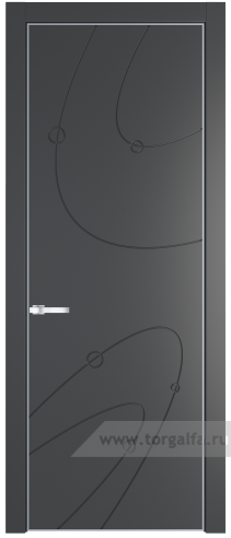 Глухая дверь ProfilDoors 5PE с кромкой Серебро (Графит (Pantone 425С))