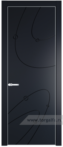 Глухая дверь ProfilDoors 5PE с кромкой Серебро (Нэви Блу (RAL 7016))