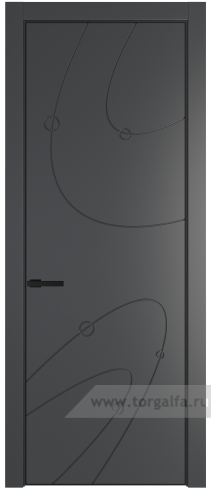 Глухая дверь ProfilDoors 5PE с кромкой Черный матовый RAL9005 (Графит (Pantone 425С))