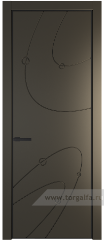Глухая дверь ProfilDoors 5PE с кромкой Черный матовый RAL9005 (Перламутр бронза)