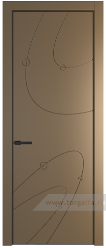 Глухая дверь ProfilDoors 5PE с кромкой Черный матовый RAL9005 (Перламутр золото)
