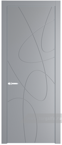 Глухая дверь ProfilDoors 6PE с кромкой Серебро (Смоки (RAL 870-02))
