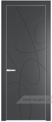 Глухая дверь ProfilDoors 6PE с кромкой Серебро (Графит (Pantone 425С))