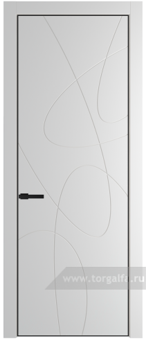 Глухая дверь ProfilDoors 6PE с кромкой Черный матовый RAL9005 (Крем Вайт (RAL 120-02))