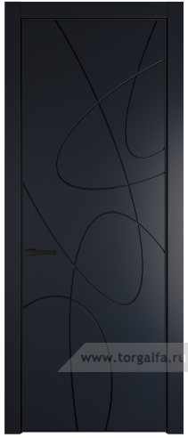 Глухая дверь ProfilDoors 6PE с кромкой Черный матовый RAL9005 (Нэви Блу (RAL 7016))
