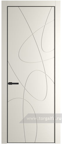 Глухая дверь ProfilDoors 6PE с кромкой Черный матовый RAL9005 (Перламутр белый)