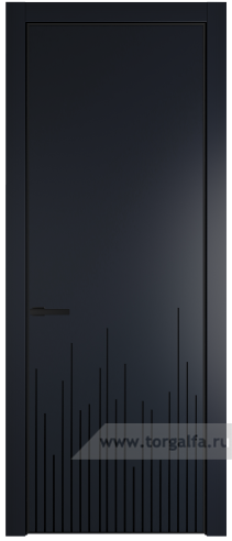 Глухая дверь ProfilDoors 7PE с кромкой Черный матовый RAL9005 (Нэви Блу (RAL 7016))