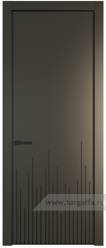 Глухая дверь ProfilDoors 7PE с кромкой Черный матовый RAL9005 (Перламутр бронза)