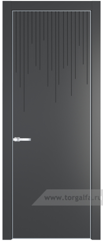 Глухая дверь ProfilDoors 8PE с кромкой Серебро (Графит (Pantone 425С))