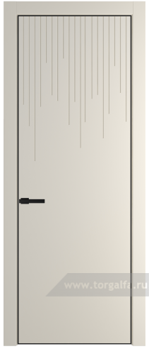 Глухая дверь ProfilDoors 8PE с кромкой Черный матовый RAL9005 (Кремовая Магнолия (RAL 120-04))