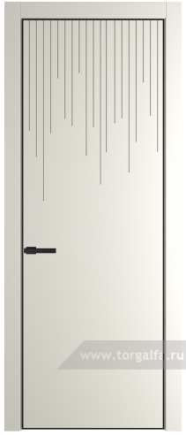 Глухая дверь ProfilDoors 8PE с кромкой Черный матовый RAL9005 (Перламутр белый)