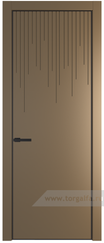 Глухая дверь ProfilDoors 8PE с кромкой Черный матовый RAL9005 (Перламутр золото)