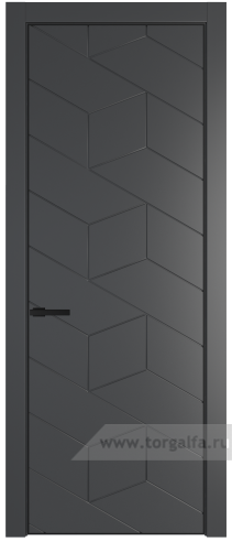Глухая дверь ProfilDoors 9PE с кромкой Черный матовый RAL9005 (Графит (Pantone 425С))
