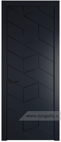 Глухая дверь ProfilDoors 9PE с кромкой Черный матовый RAL9005 (Нэви Блу (RAL 7016))