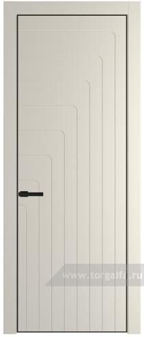 Глухая дверь ProfilDoors 10PE с кромкой Черный матовый RAL9005 (Кремовая Магнолия (RAL 120-04))