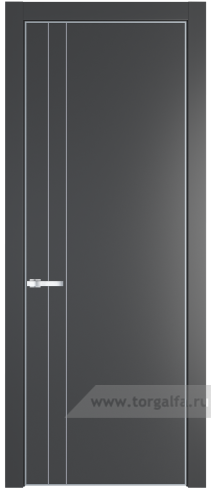 Глухая дверь ProfilDoors 12PE с кромкой Серебро (Графит (Pantone 425С))