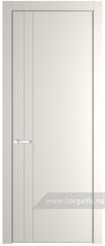 Глухая дверь ProfilDoors 12PE с кромкой Серебро (Перламутр белый)