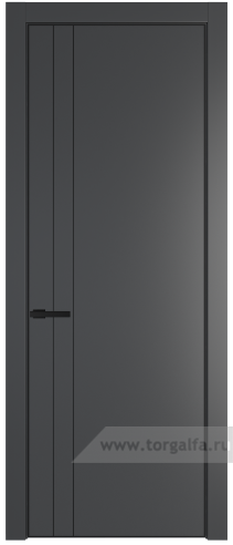 Глухая дверь ProfilDoors 12PE с кромкой Черный матовый RAL9005 (Графит (Pantone 425С))
