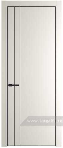 Глухая дверь ProfilDoors 12PE с кромкой Черный матовый RAL9005 (Перламутр белый)