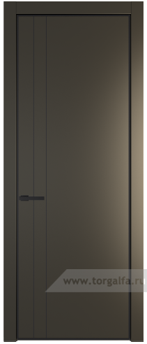 Глухая дверь ProfilDoors 12PE с кромкой Черный матовый RAL9005 (Перламутр бронза)