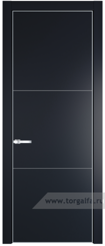 Глухая дверь ProfilDoors 13PE с кромкой Серебро (Нэви Блу (RAL 7016))