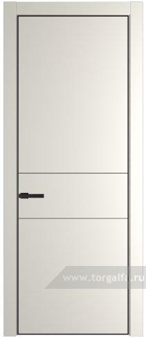 Глухая дверь ProfilDoors 14PE с кромкой Черный матовый RAL9005 (Перламутр белый)