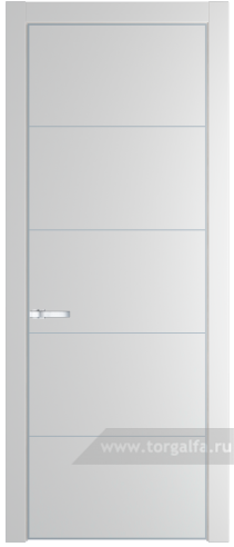 Глухая дверь ProfilDoors 15PE с кромкой Серебро (Крем Вайт (RAL 120-02))