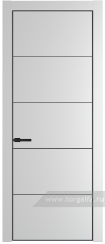 Глухая дверь ProfilDoors 15PE с кромкой Черный матовый RAL9005 (Крем Вайт (RAL 120-02))
