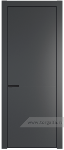 Глухая дверь ProfilDoors 16PE с кромкой Черный матовый RAL9005 (Графит (Pantone 425С))