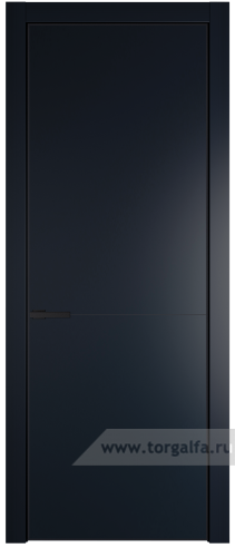Глухая дверь ProfilDoors 16PE с кромкой Черный матовый RAL9005 (Нэви Блу (RAL 7016))